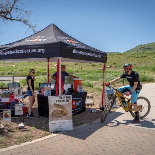Trail education tent at Apex park